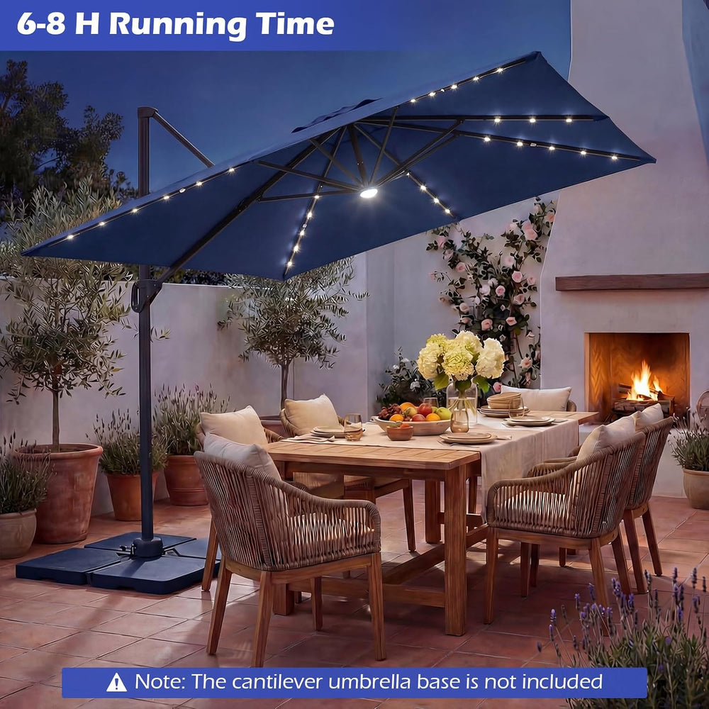 Tangkula 10ft Patio Umbrella with Solar Lights, Offset Cantilever Outdoor Umb...