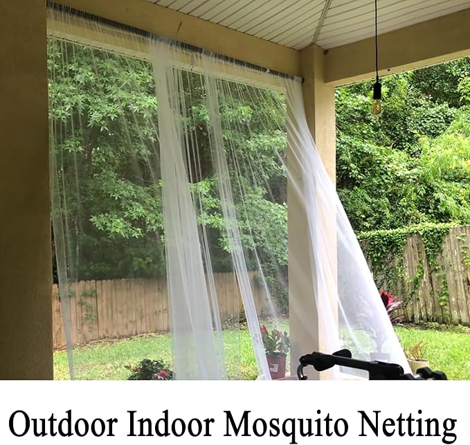 Patio Screen Mesh Outdoor Curtains Waterproof Sheer Lightweight Bug Netting f...