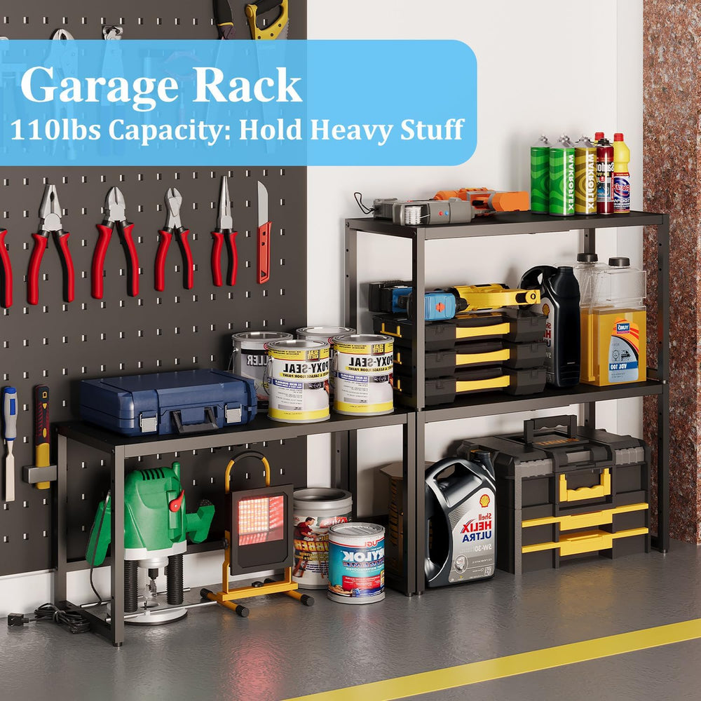 Expandable Metal Storage Shelves, 110LBS Heavy Duty Shelving Units and Storag...