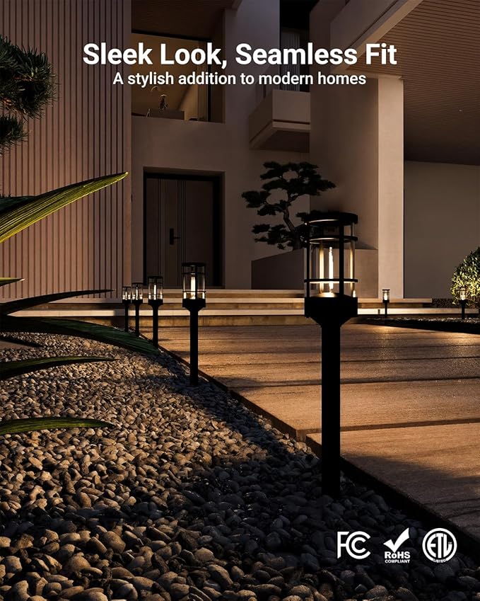 Sunco 6 Pack Low Voltage Garden Pathway Lights, LED Landscape Pathway Lightin...