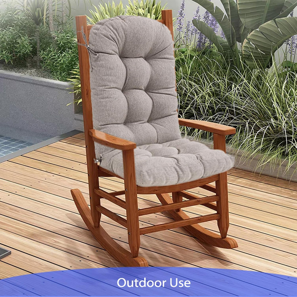 Outdoor Rocking Chair Cushion for Adirondack Chair, High Back Patio Outdoor S...