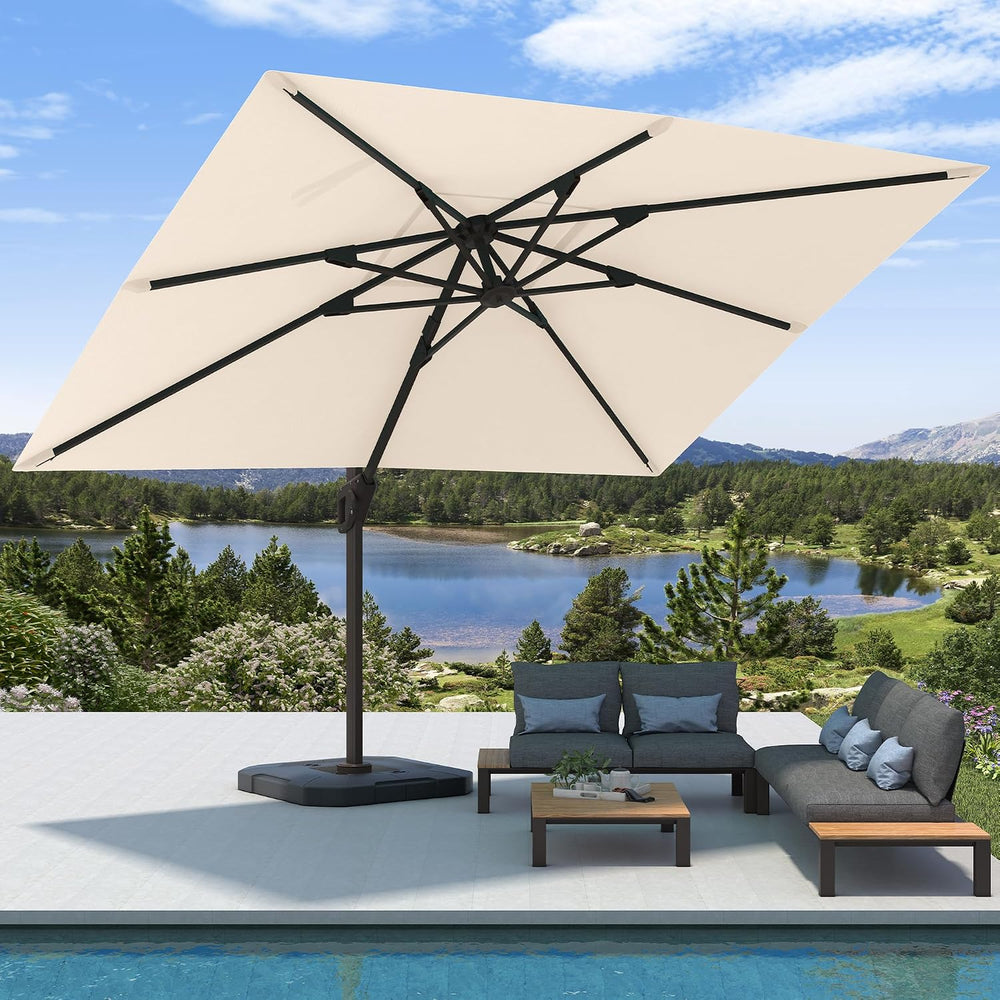 9' X 12' Cantilever Patio Outdoor Umbrella with Base Included
