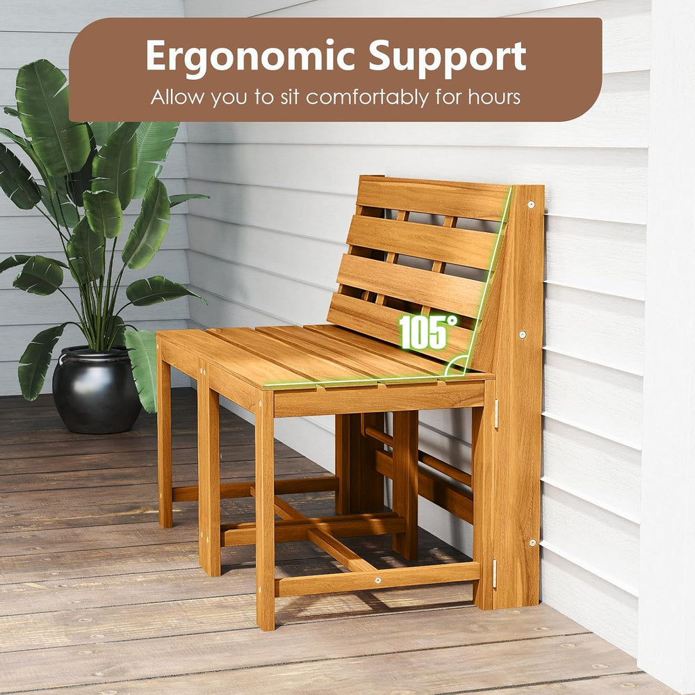 Tangkula 3-in-1 Convertible Bench Bar Table, Patio Convert A Bench