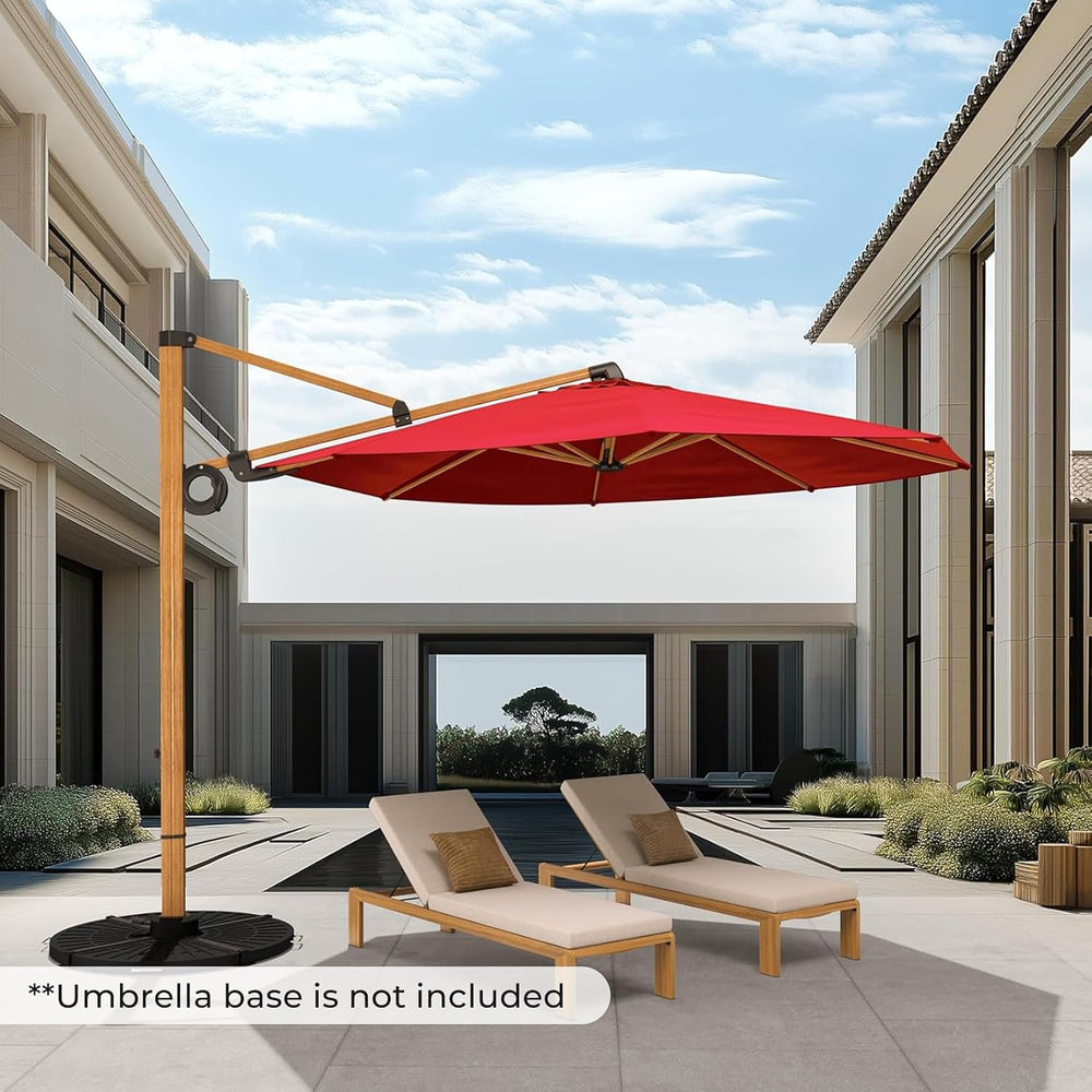Grand patio 10FT Patio Umbrella, Aluminum Cantilever Umbrella with Round Cano...