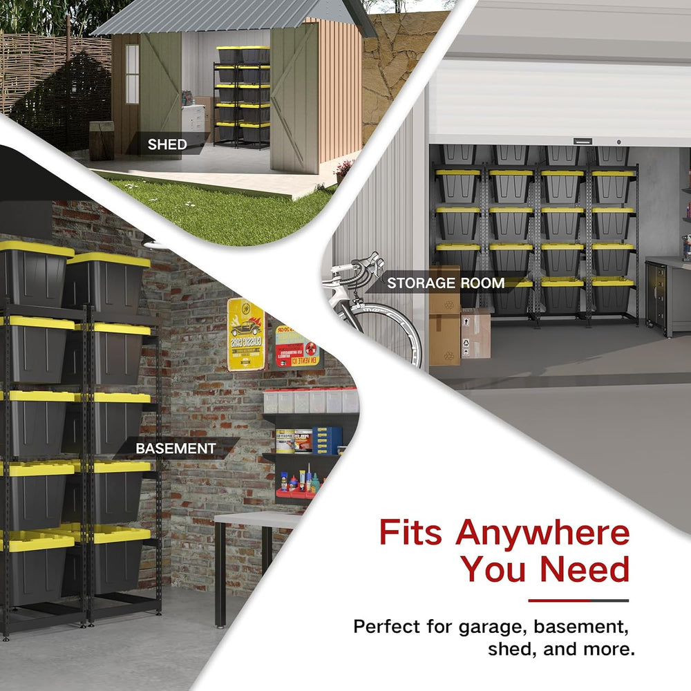 27 Gallon Tote Storage Rack, Heavy-Duty Storage Bin Rack Organizer, 5-Tier St...