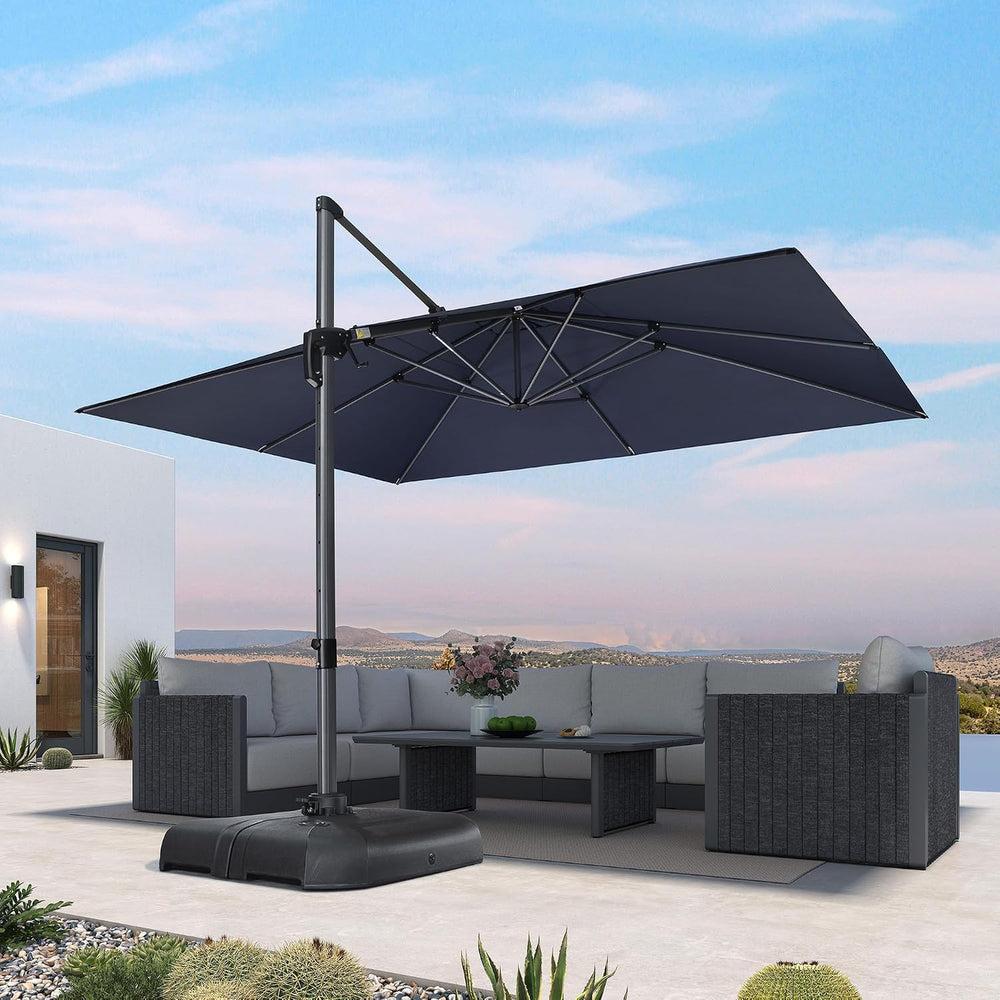 PURPLE LEAF Patio Cantilever Umbrella 10' x 13' Large Space for Pool ...