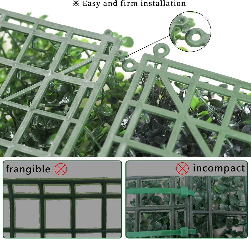 Bybeton 40"x160"(43sqft) Ivy Privacy Fence UV-Anti Boxwood Grass Wa...