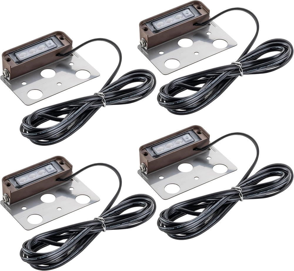 Low Voltage LED Step Lights 4 Pack, 4 Inch Outdoor Landscape Lighting for Dec...