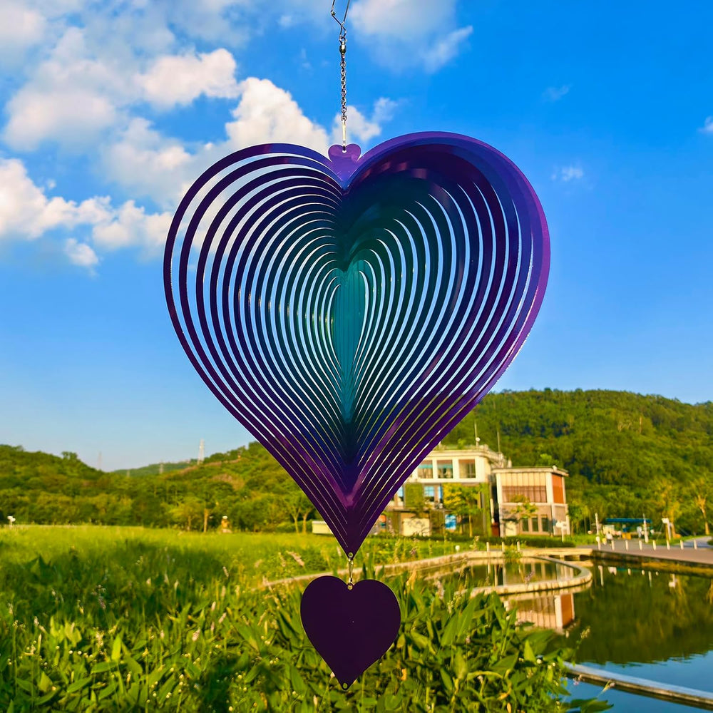 DJUAN 15in Large Heart Wind Spinner Garden Decor,Gifts for Women,Mom and Gran...