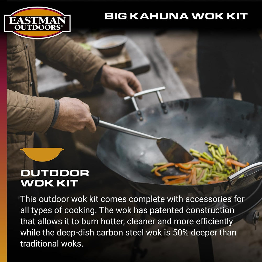 Eastman Outdoors 37212 Outdoor Gourmet 22 Inch Carbon Steel Wok Kit,Black &am...