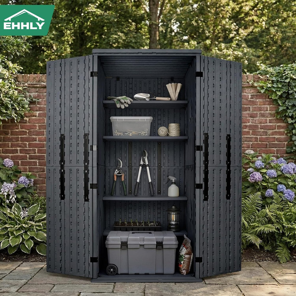 EHHLY Heavy Duty Tall Storage Cabinet Outdoor Weatherproof, 28 Cuft Garage St...
