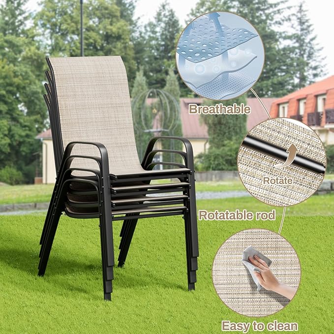TLSUNNY Patio Dining Set 5 Pieces, All Weather Outdoor Furniture W/30"X ...