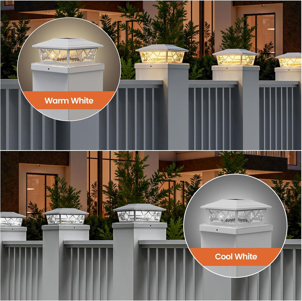 APONUO Solar Post Cap Lights 4x4 5x5 6x6, IP64 Waterproof