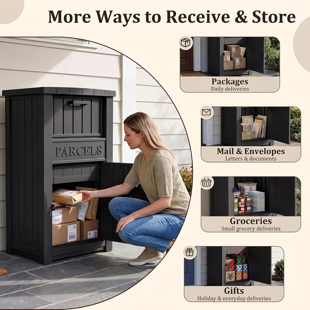 Package Delivery Boxes for Outside, 120 Gallon Deck Boxes for Outdoor