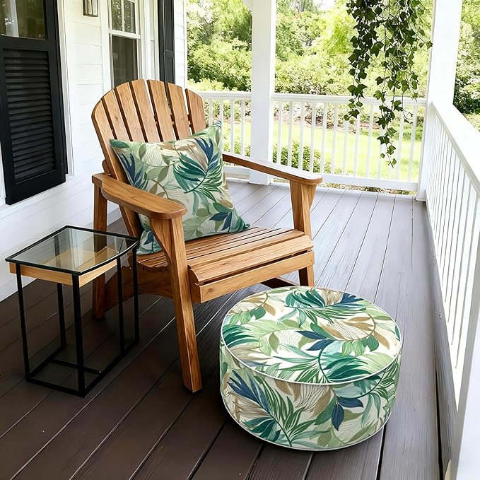 LVTXIII Inflatable Stool Ottoman Footrest with Handle, Decorative Fade-Resist...