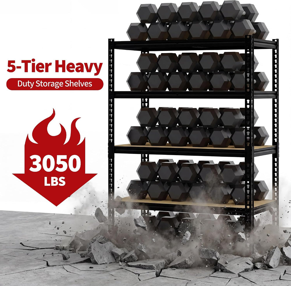 Garvee 5 Tier Heavy Duty Garage Storage Shelves, 48" W x 24" D x 72...