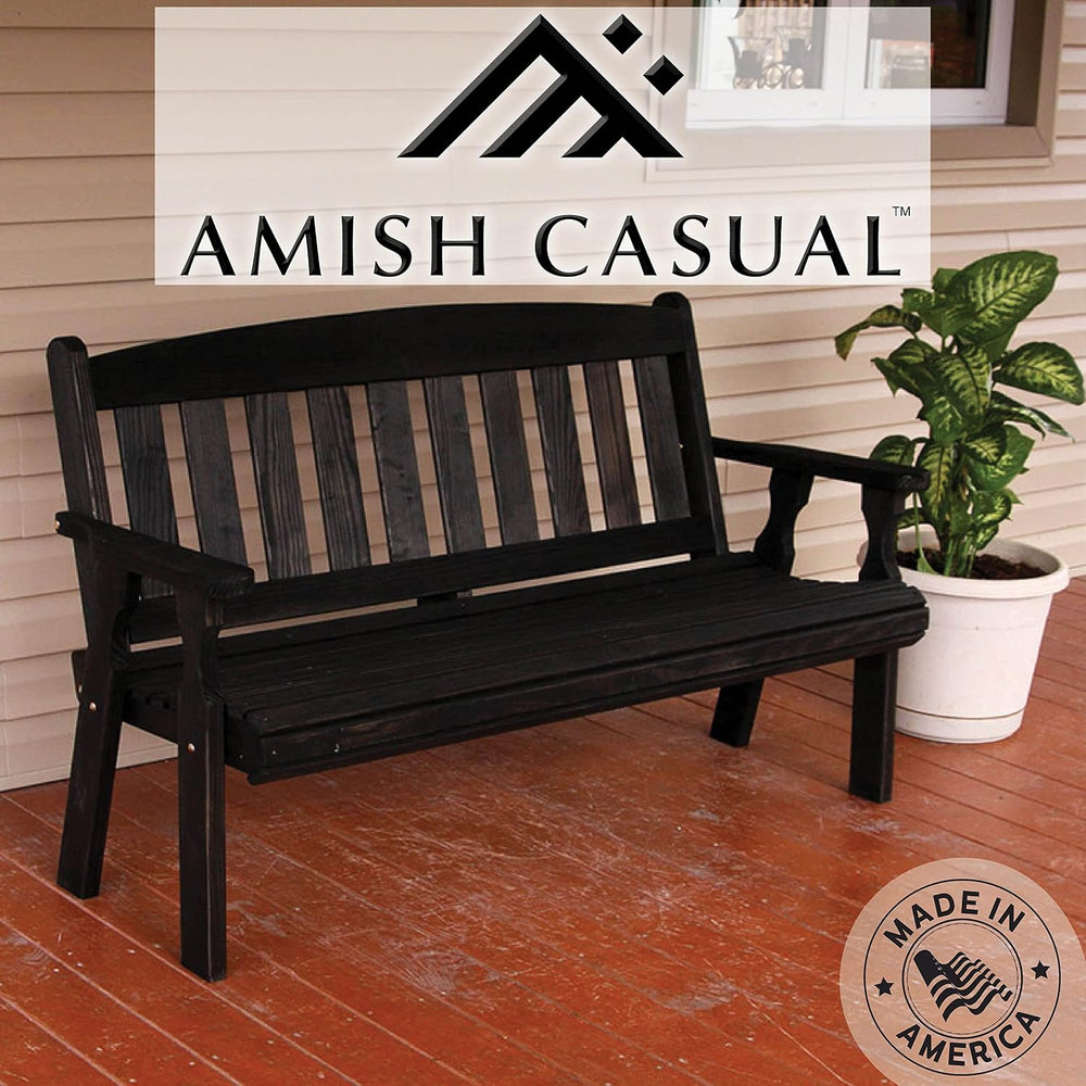 Amish Casual Outdoor Heavy Duty 800 LB Mission Pressure Treated Garden Bench(...