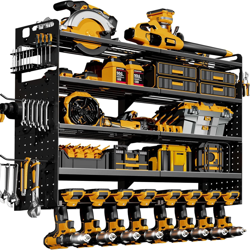 Large 5-Tier Power Tool Organizer Wall Mount, 320lb Capacity, 34'' Wide