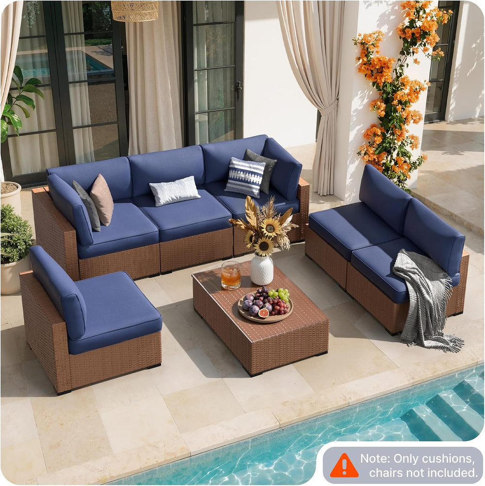 SUNCOZE 14-Piece Outdoor Cushions for Patio Furniture, 25.6"x25.6" ...