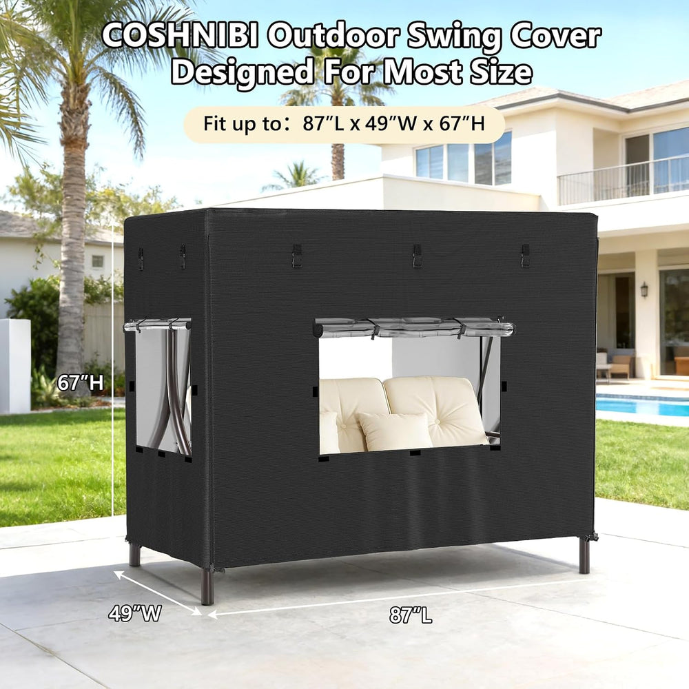 COSHNIBI Outdoor Swing Cover,3-Seat Patio Swing Chair Covers,Can be Used With...