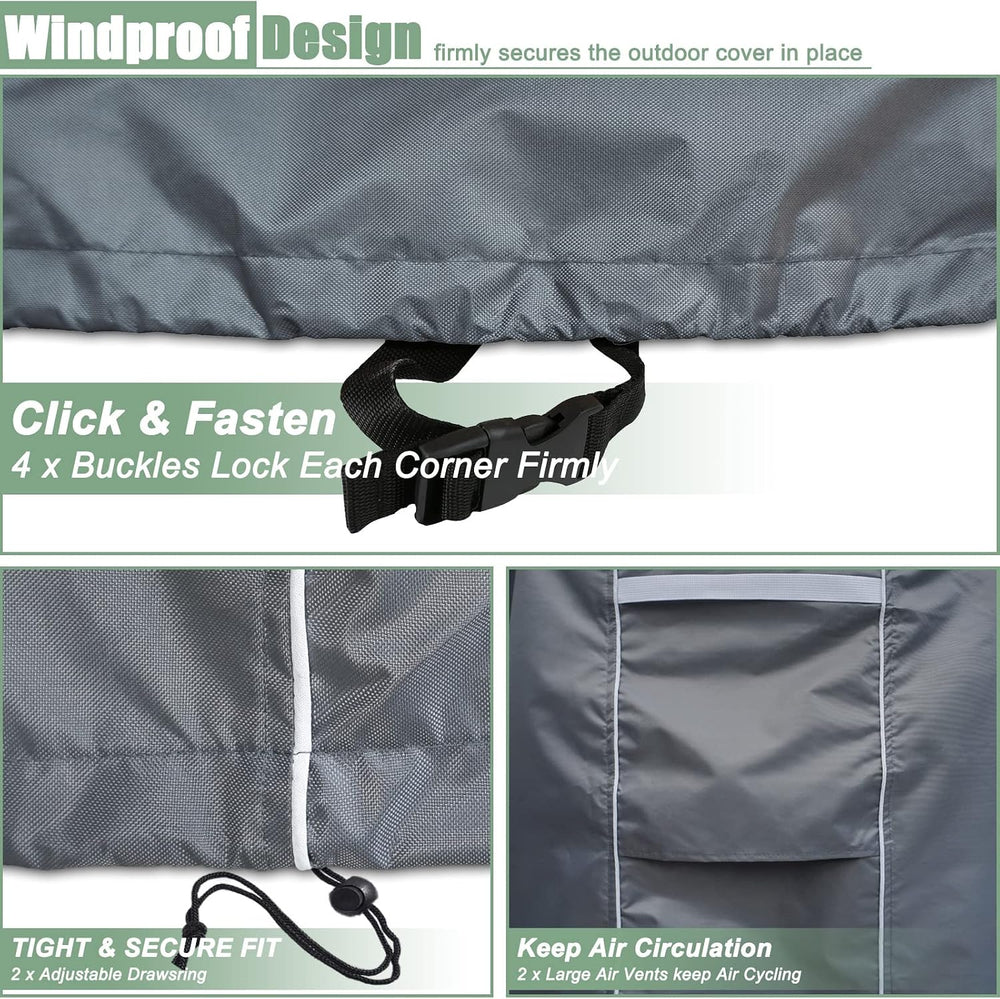 Patio Furniture Covers, 126L x 64W x 29H inch, Grey