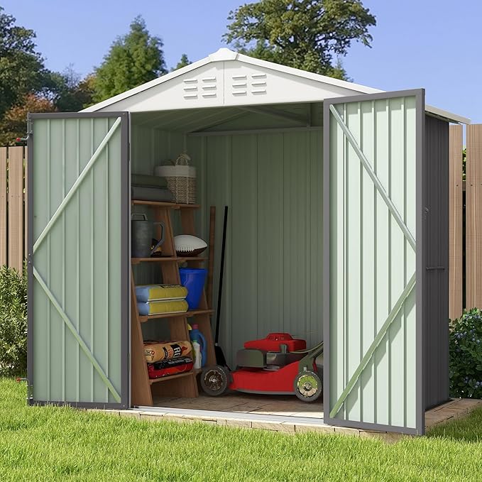 Patiowell 6x4 FT Outdoor Storage Shed, Water-Resistance Metal Outdoor Sheds w...