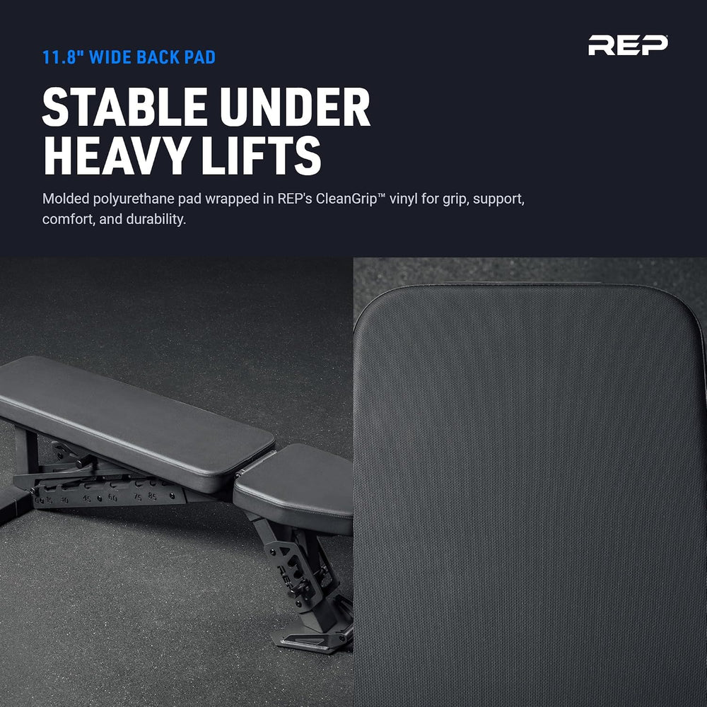 REP Nighthawk Adjustable Weight Bench | Home Gym Incline Decline Flat Workout...