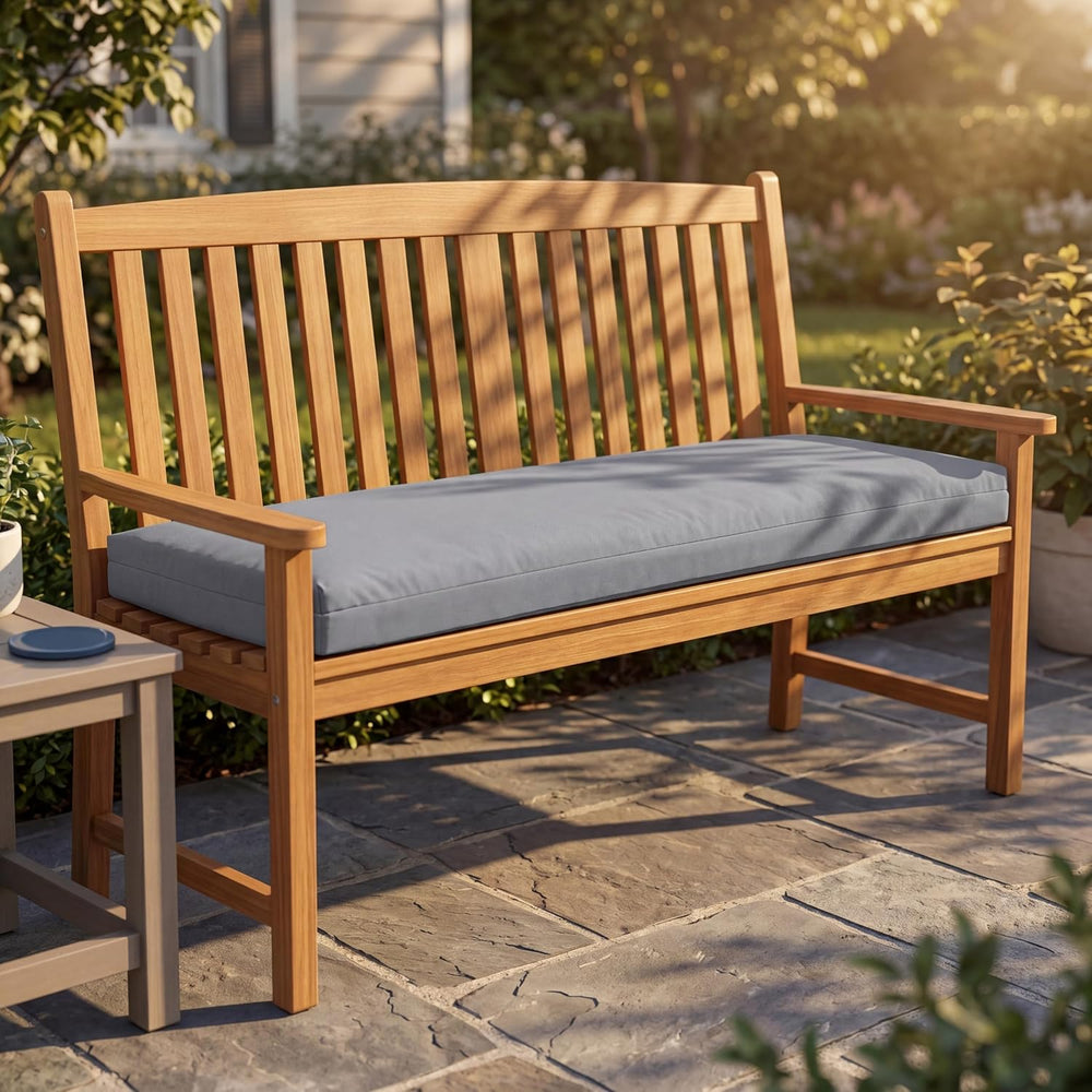 baibu Waterproof Outdoor Bench Cushion with Ties, 42 x 16 x 3.5 Inch, Grey