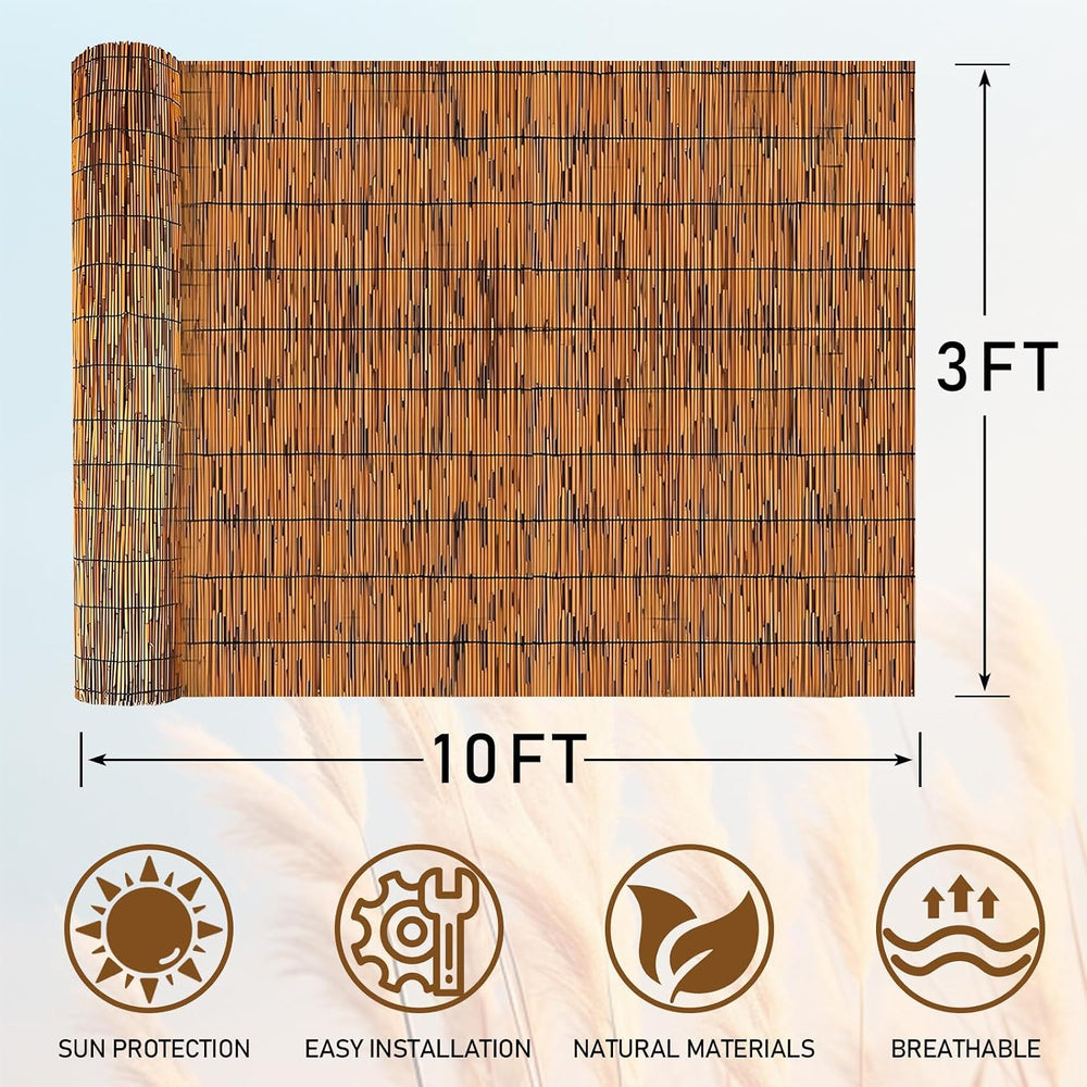 Reed Fence - Bamboo Fencing roll 3 feet high Outdoor Bamboo Privacy Screen fo...