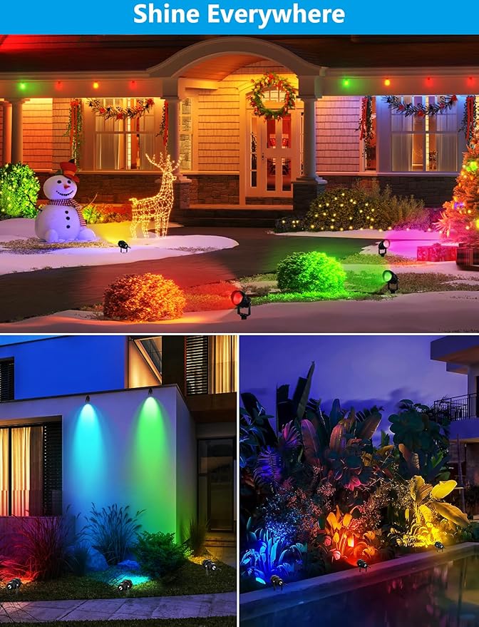 12W RGBW Color Changing Landscape Lights - Low Voltage LED Landscape Lighting...