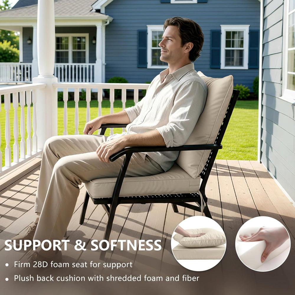 24x24 Inch Outdoor Chair Cushions Set of 2, Patio Furniture Cushions - Remova...