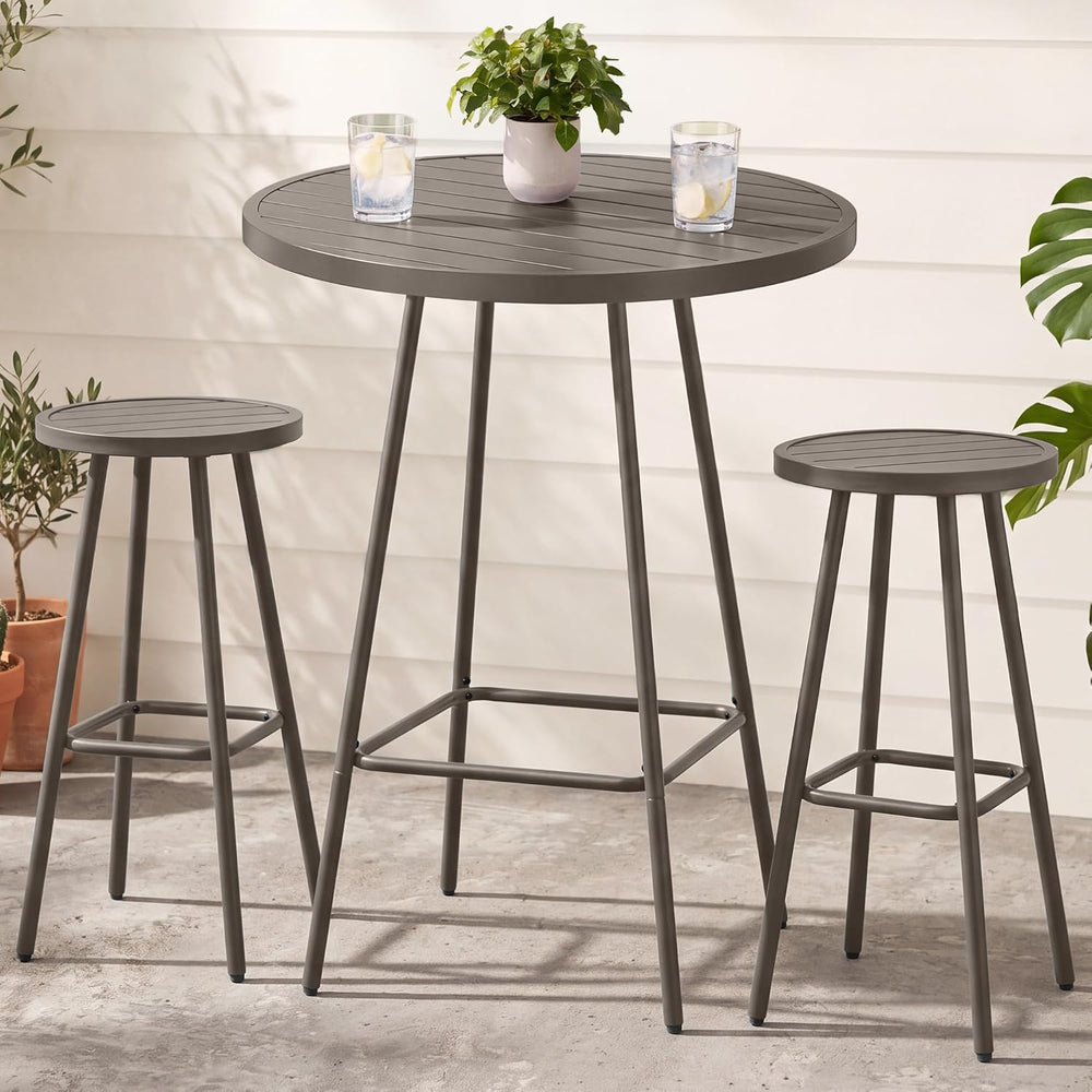 Best Choice Products 3-Piece Patio Dining Set, Bar Height, Outdoor Bistro Set...