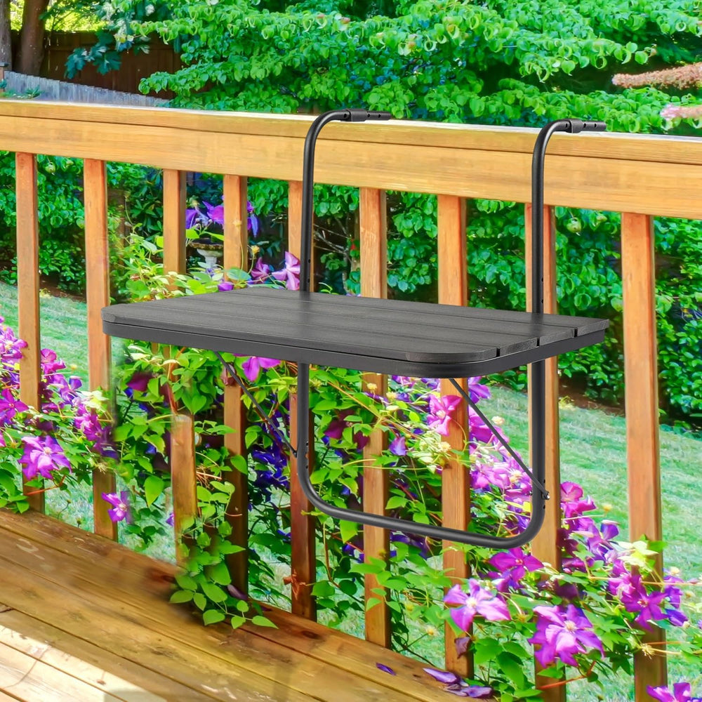 Balcony Railing Table Hanging Folding Deck Railing Table Outdoor Balcony Bar ...