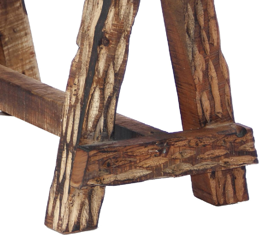 The Urban Port Wooden Garden Patio Bench, Cappuccino Brown