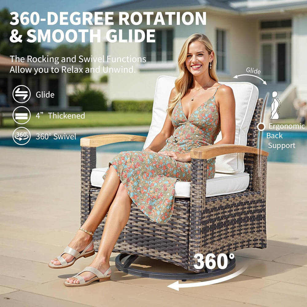MEISSALIVVE 8 Pieces Outdoor Patio Furniture Sets, Wicker Patio Conversation ...