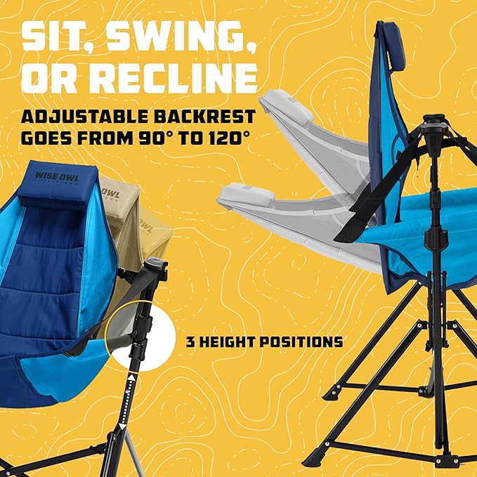 Wise Owl Outfitters Hammock Chair for Adults – Comfortable Portable Folding R...