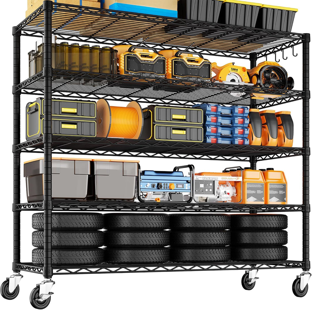 PrimeZone 48"W x 24"D x 81" Heavy Duty Wire Metal Shelving Uni...