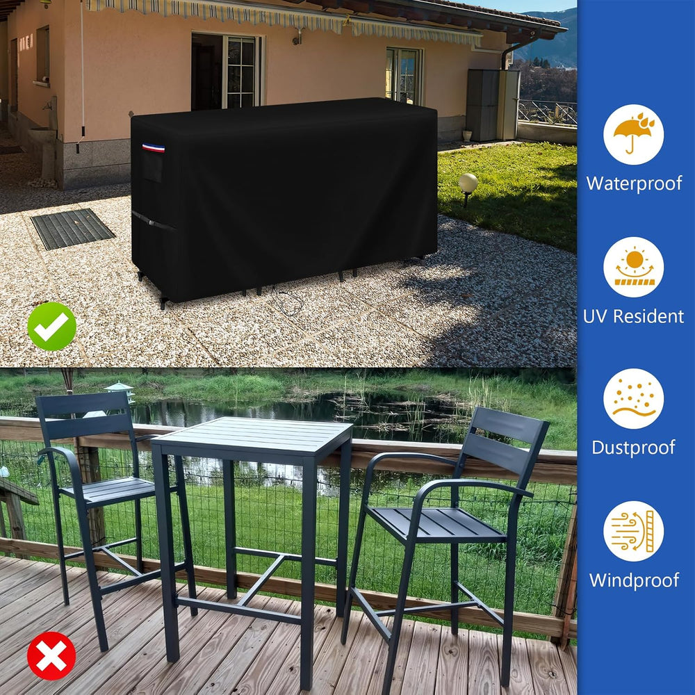 Patio Furniture Covers for High Top Table and Chairs-66x30x45in