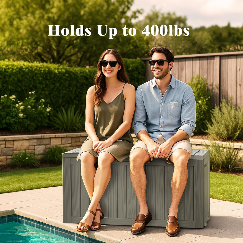 Outdoor Deck Storage Box,80 Gallon Deck Box,Lockable Patio Storage Bench