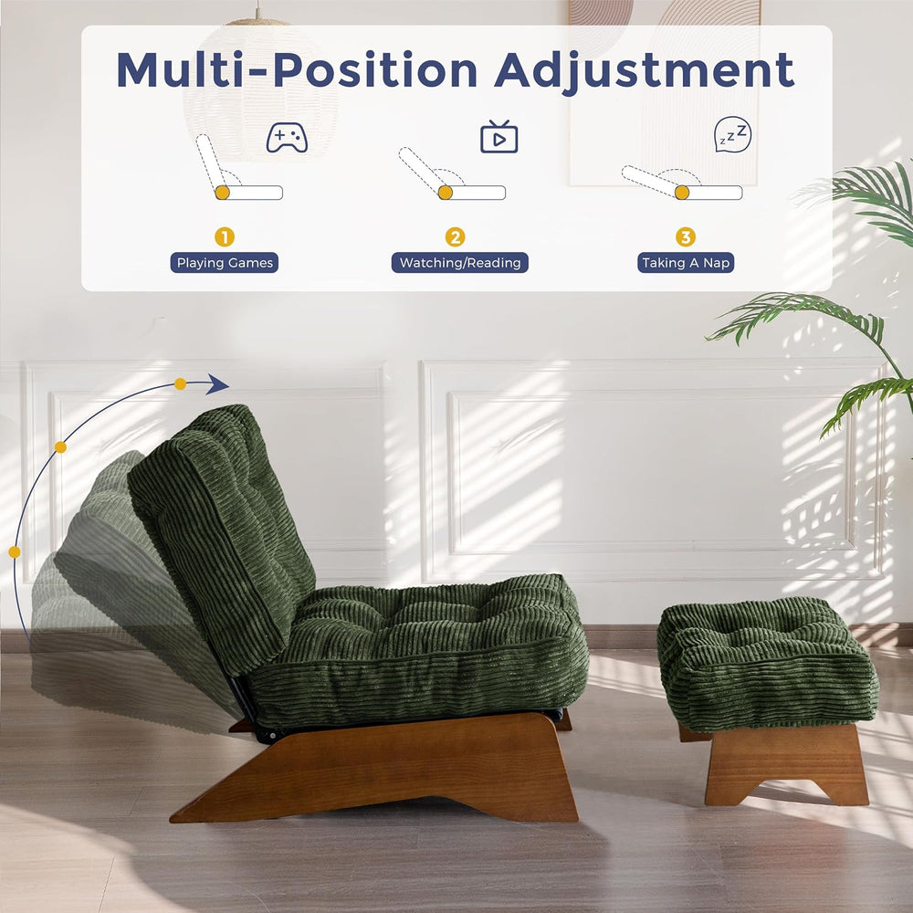MAXYOYO Accent Chair with Ottoman, Lounge Chair with Adjustable Backrest
