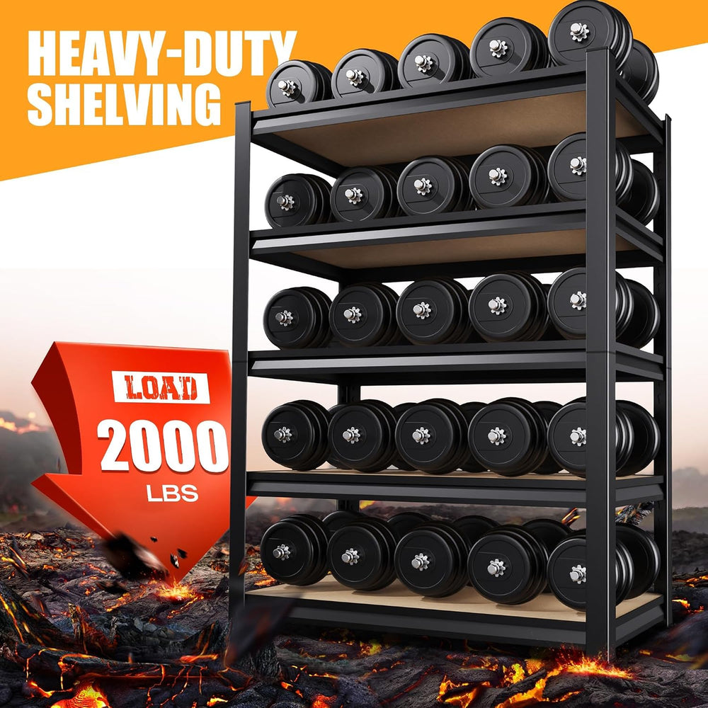 Set of 4 Garage Shelving Heavy Duty Storage Shelves, Metal Adjustable Shelvin...