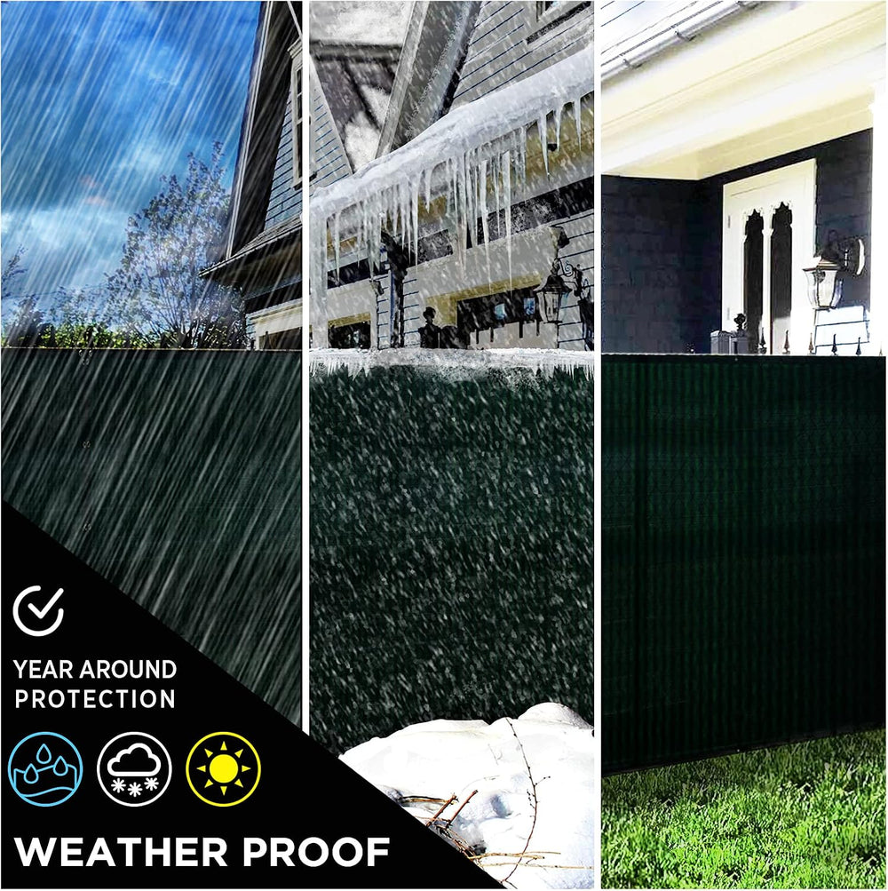 Chain Link Fence Privacy Screen 6'x25' Green, Windscreen Mesh Outdoor