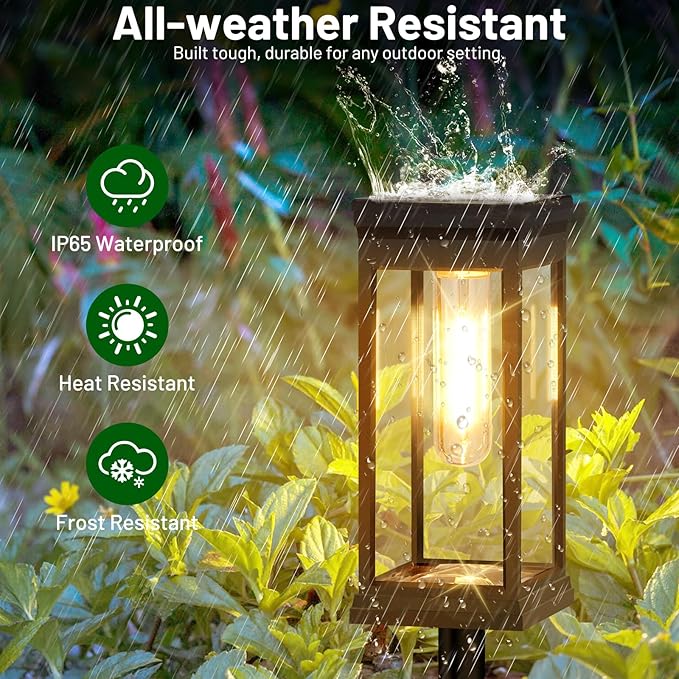 BesLowe Upgraded Solar Pathway Lights Outdoor, 12-Pack Large LED Solar Light ...