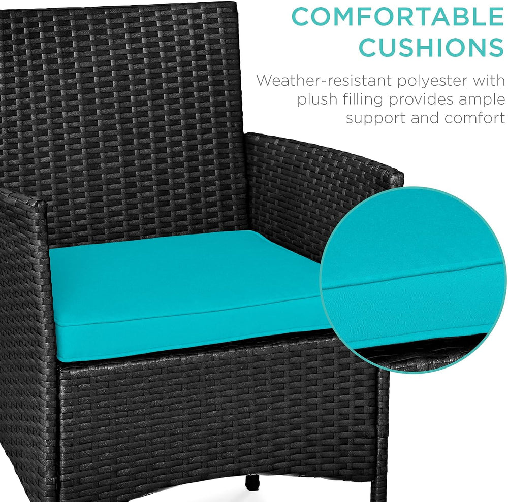 Best Choice Products 3-Piece Outdoor Wicker Conversation Bistro Set, Space Sa...