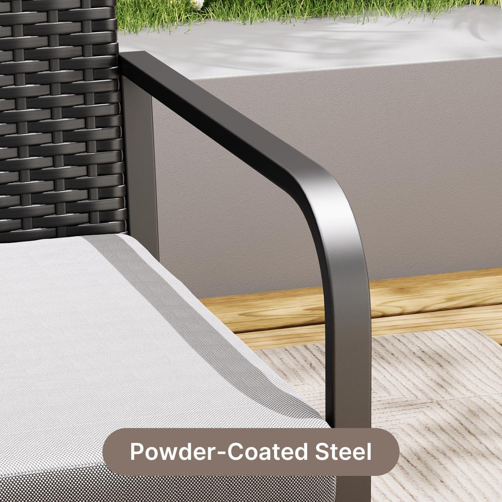 Gizoon 4 Piece Patio Furniture Set, Cushion-Grey