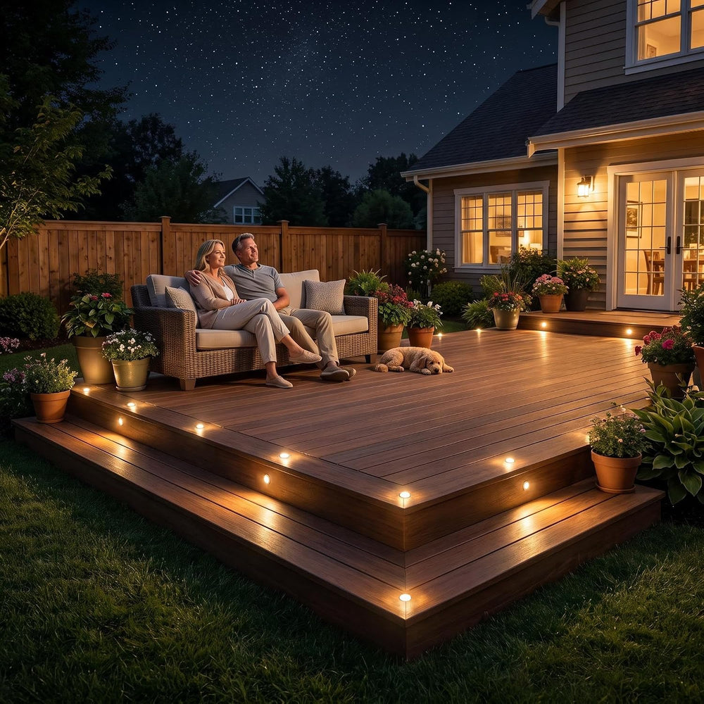 LED Deck Lights with Timer & Photocell, 36 Pack IP67 Waterproof Kit