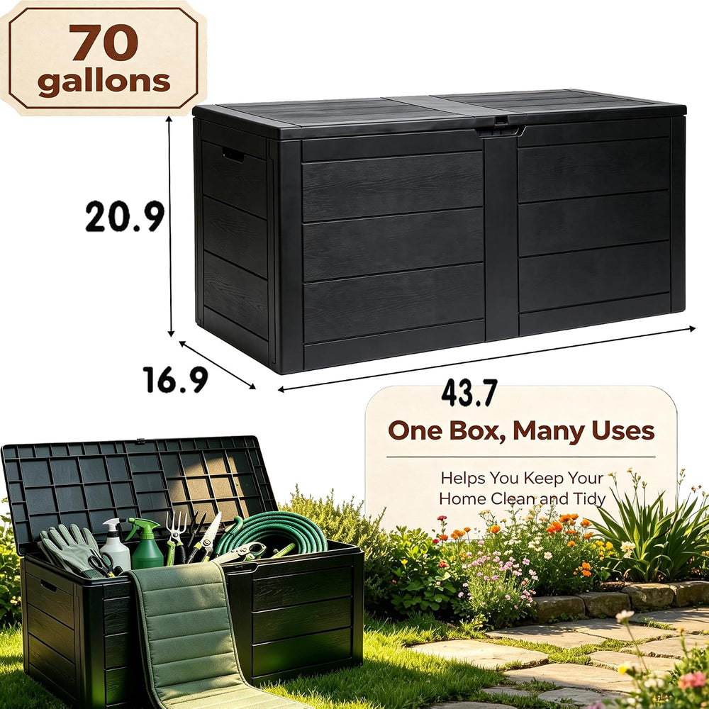 Outdoor Storage Box 70gallon Waterproof Deck Boxes for Furniture & Tool Box