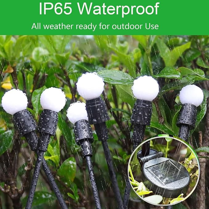 6-Pack Garden Solar Lights, 48 LED Solar Lights Outdoor for Garden Decor, Wat...