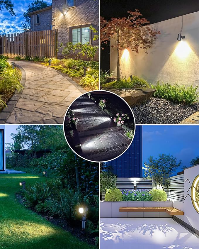 CLY 6 in 1 Solar Spotlights Landscape Outdoor Garden, Solar Spotlights IP66 W...
