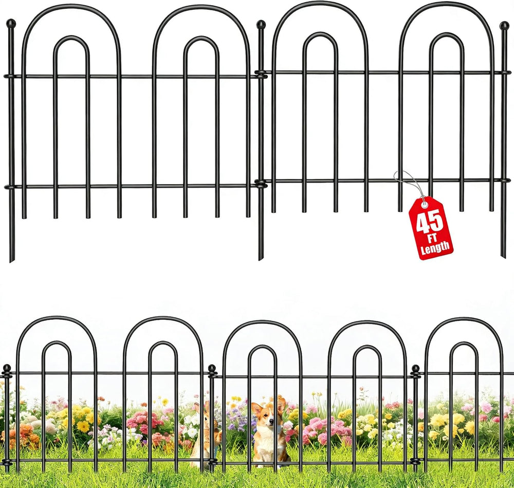 AMAGABELI GARDEN & HOME 32 Panels 13in(H)×45ft(L) Decorative Garden Fence...